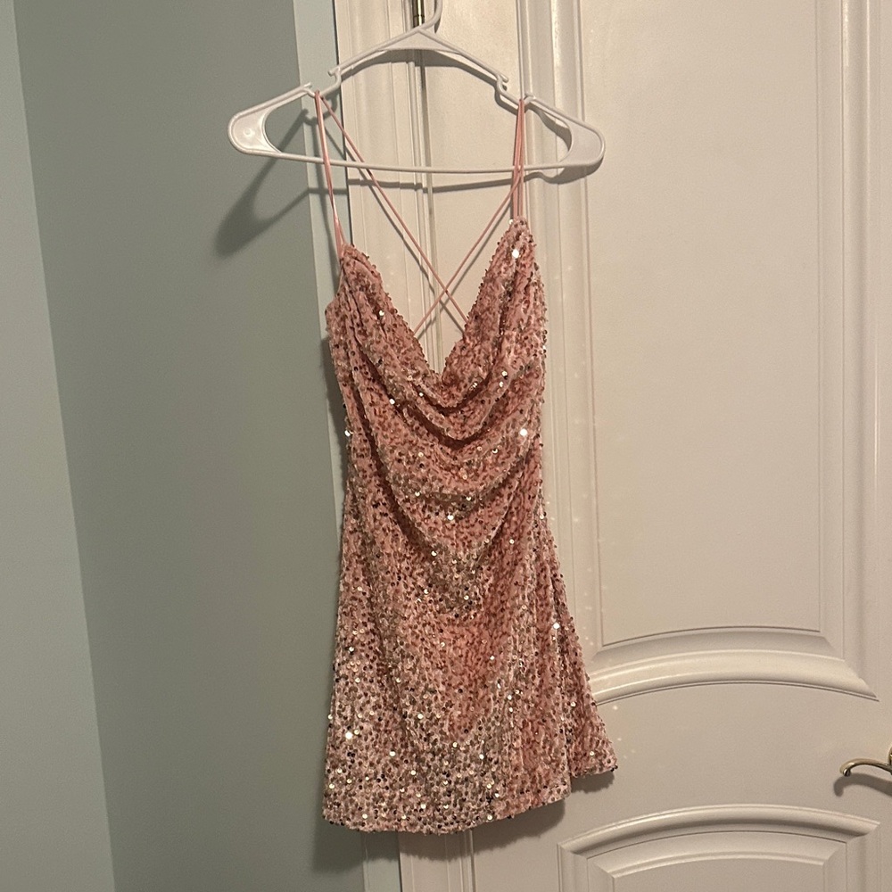 Glamorous Pink Sequin Mini Dress